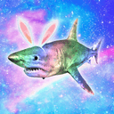 iridescent rabbit shark  logo