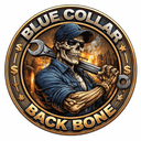 blue collar back bone logo