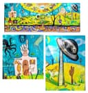 Painting by First Epstein Victim logo