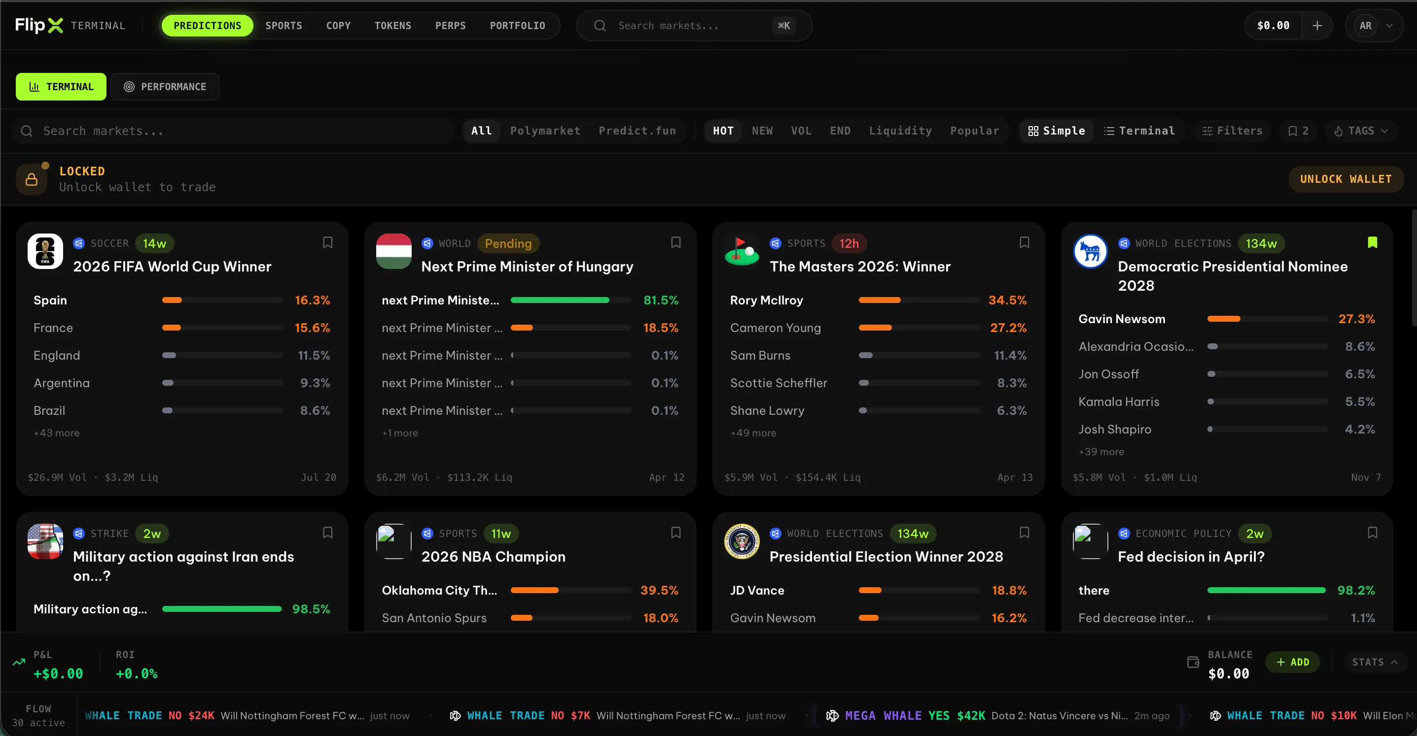FlipX web terminal for Hyperliquid-style perps trading screen 3