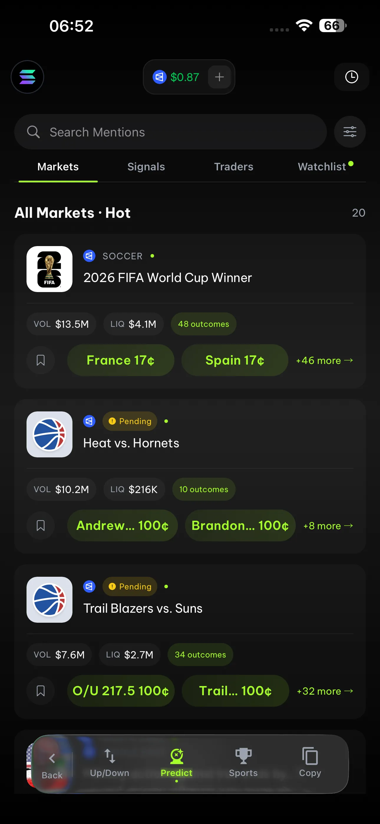 Move from perps to predictions in FlipX