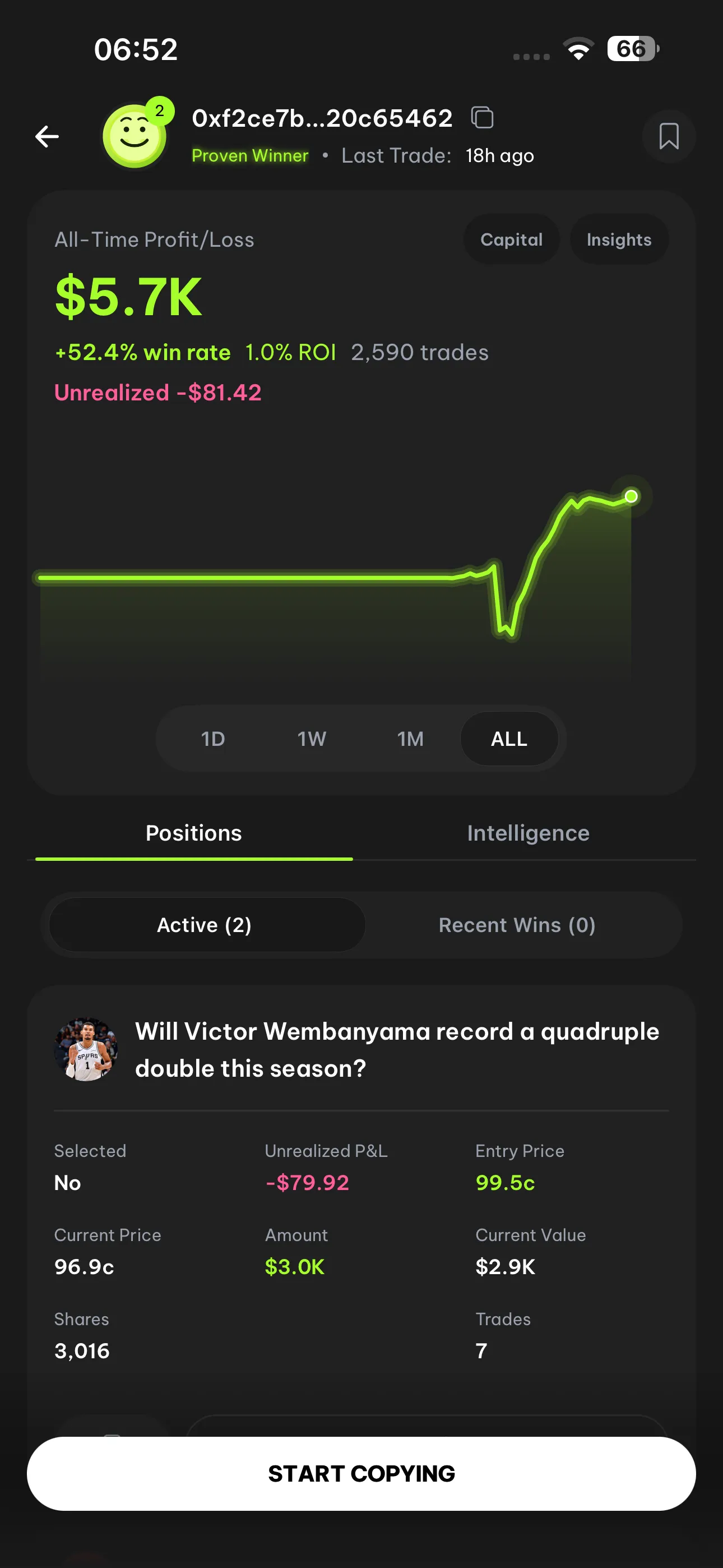 FlipX mobile copy trading flow for prediction traders screen 2